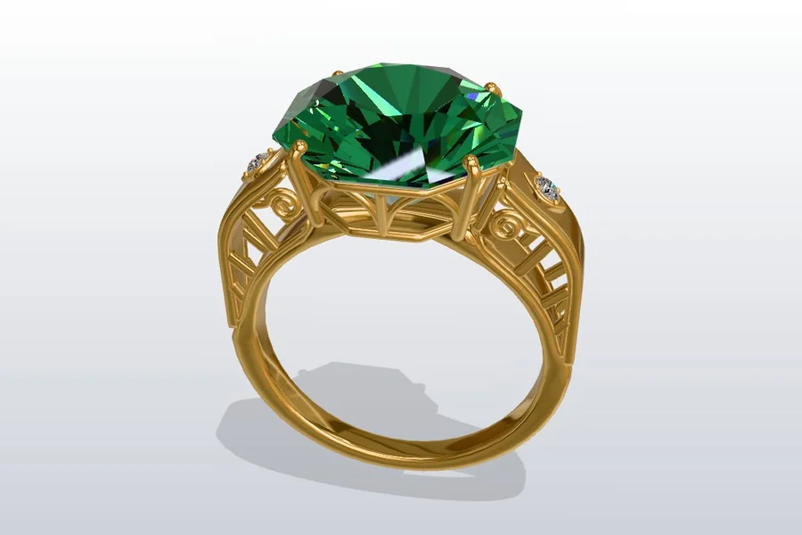 Green stone ring